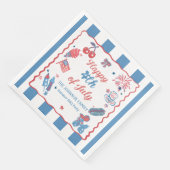 Glückwunsch 4. Juli Feuerwerk GRILLEN Party Napkin Serviette (Ecke)
