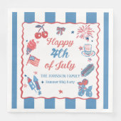 Glückwunsch 4. Juli Feuerwerk GRILLEN Party Napkin Serviette (Vorderseite)