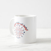 Glückwunsch 4. Juli Feuerwerk Kaffeetasse (Vorderseite Links)