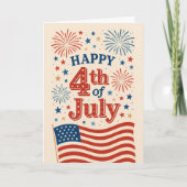 Glückwunsch 4. Juli Feuerwerk Karte (Vorderseite)