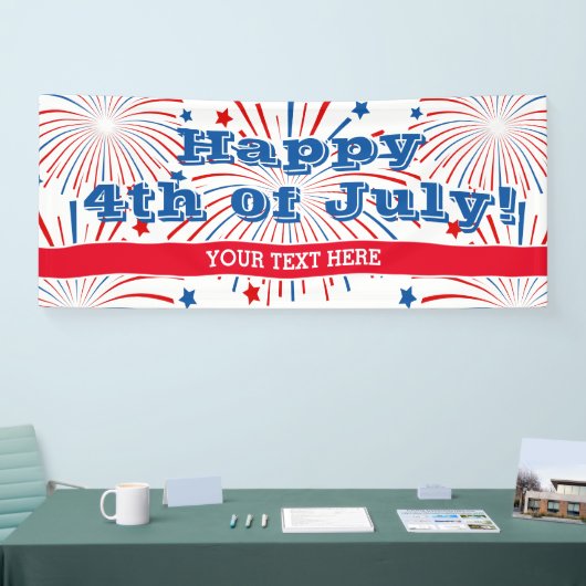 Glückwunsch 4. Juli Feuerwerk Party Custom Banner (Messe)