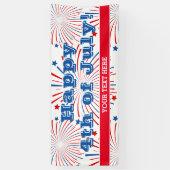 Glückwunsch 4. Juli Feuerwerk Party Custom Banner (Vertikal)