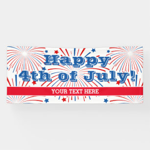 Glückwunsch 4. Juli Feuerwerk Party Custom Banner
