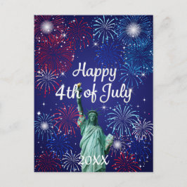 Glückwunsch 4. Juli Feuerwerk Postkarte