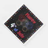Glückwunsch 4. Juli Feuerwerk Serviette (Ecke)