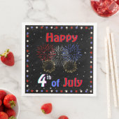 Glückwunsch 4. Juli Feuerwerk Serviette (Beispiel)