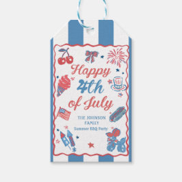 Glückwunsch 4. Juli Fireworks GRILLEN Party Gesche Geschenkanhänger