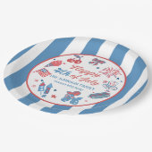 Glückwunsch 4. Juli Fireworks GRILLEN Party Paper  Pappteller (Schrägansicht)