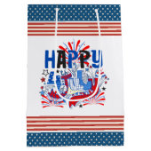 Glückwunsch 4. Juli Fireworks USA-63261 Mittlere Geschenktüte (Rückseite)