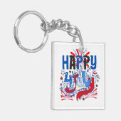 Glückwunsch 4. Juli Fireworks USA-63261 Schlüsselanhänger (Vorderseite links)