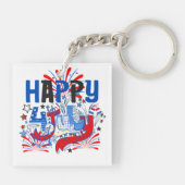 Glückwunsch 4. Juli Fireworks USA-63261 Schlüsselanhänger (Rückseite)