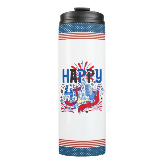Glückwunsch 4. Juli Fireworks USA-63261 Thermosbecher (Vorderseite)