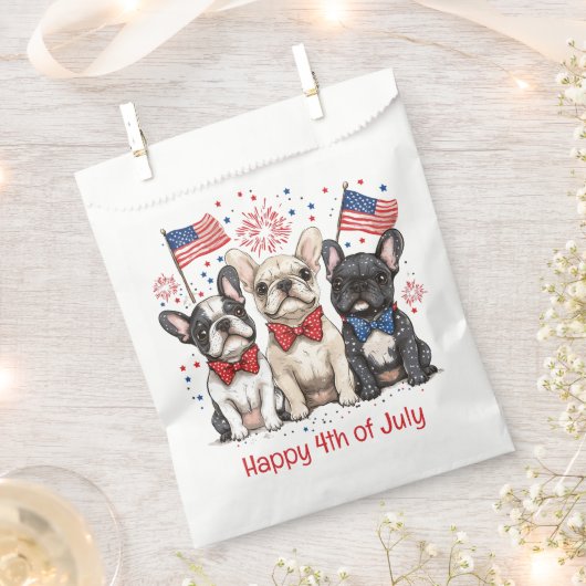 Glückwunsch 4. Juli Französischer Bulldogs Geschenktütchen (Ausgeschnitten)