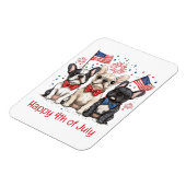 Glückwunsch 4. Juli Französischer Bulldogs Magnet (Linke Seite)