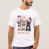 Glückwunsch 4. Juli Französischer Bulldogs T-Shirt (Vorderseite)