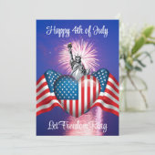 Glückwunsch 4. Juli "Freiheitsring Lass" Karte (Stehend Vorderseite)