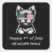 Glückwunsch 4. Juli - Funny Patriotic Dog Sticker (Vorderseite)