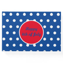 Glückwunsch 4. Juli Gästebuch (blau, weiß und rot)