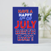 Glückwunsch 4. Juli Geburtstag (Stehend Vorderseite)