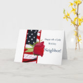 Glückwunsch 4. Juli Geburtstag Rose Nachbarn Karte (Gelbe Blume)