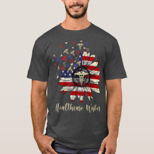 Glückwunsch 4. Juli Gesundheitsarbeiter Sunflower T-Shirt