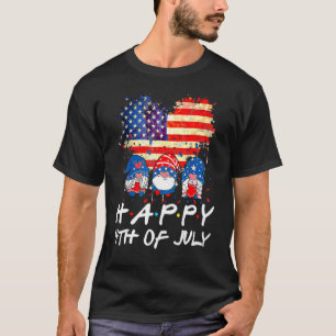 Glückwunsch 4. Juli Gnomes Patriotic American Flag T-Shirt
