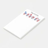 Glückwunsch 4. Juli Gnomes Post-it Klebezettel (angewinkelt)