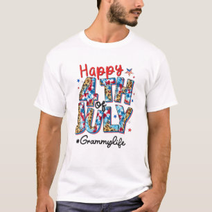 Glückwunsch 4. Juli Grammy Life American Flag Patr T-Shirt