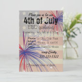 Glückwunsch 4. Juli GRILLEN | Vintager Stil Einladung (Stehend Vorderseite)