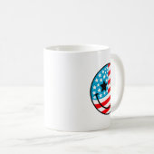 Glückwunsch 4. Juli Groovy Smile Face Red White Bl Kaffeetasse (VorderseiteRechts)