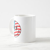Glückwunsch 4. Juli Groovy Smile Face Red White Bl Kaffeetasse (Vorderseite Links)