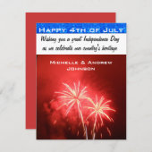 Glückwunsch 4. Juli Grüße Einladung (Vorne/Hinten)