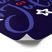 Glückwunsch 4. Juli handgefertigte Drehbuch mit St Poster (Ecke)