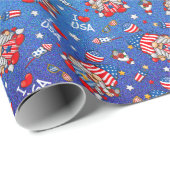 Glückwunsch 4. Juli I Liebe The USA Patriotic Gnom Geschenkpapier (Rolleneckpunkt)