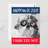 Glückwunsch 4. Juli i shih tzu nicht Hund USA Flag Postkarte (Vorne/Hinten)
