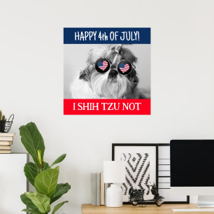 Glückwunsch 4. Juli ich schih tzu nicht Hund USA F Poster