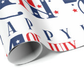 Glückwunsch 4. Juli Independence Day Text Design Geschenkpapier (Rolleneckpunkt)