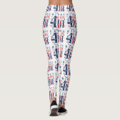 Glückwunsch 4. Juli Independence Day Text Design Leggings (Rückseite)