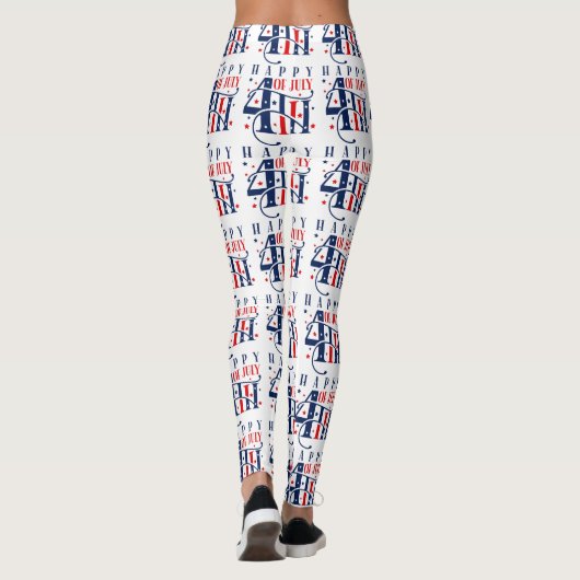 Glückwunsch 4. Juli Independence Day Text Design Leggings (Rückseite)