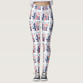 Glückwunsch 4. Juli Independence Day Text Design Leggings (Vorderseite)
