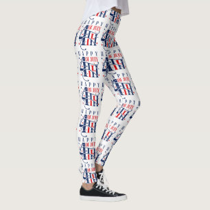 Glückwunsch 4. Juli Independence Day Text Design Leggings