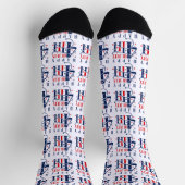 Glückwunsch 4. Juli Independence Day Text Design Socken (Oben)