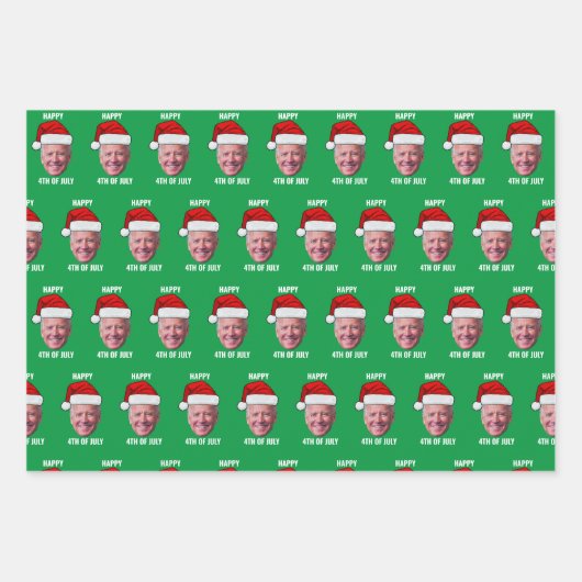 Glückwunsch 4. Juli Joe Biden Weihnachten Geschenkpapier Set (Vorderseite)