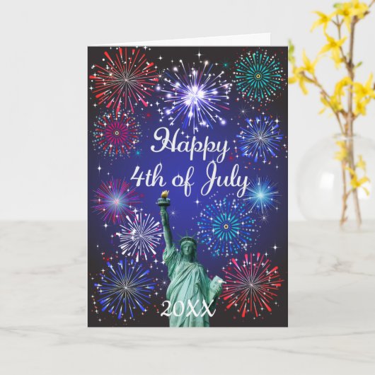 Glückwunsch 4. Juli Karte (Gelbe Blume)