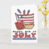 Glückwunsch 4. Juli Karte (Gelbe Blume)