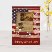 Glückwunsch 4. Juli Karte (Gelbe Blume)