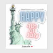 Glückwunsch 4. Juli Lady Liberty Neon Aufkleber (Blatt)