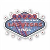 Glückwunsch 4. Juli Las Vegas Logo Decal für Auto Aufkleber (Vorderseite)
