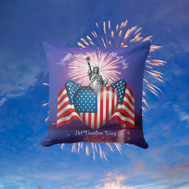 Glückwunsch 4. Juli "Lass Freedom Ring" Drehkissen Kissen