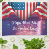 Glückwunsch 4. Juli "Lass Freedom Ring" Küchentüch Geschirrtuch (Gefaltet)